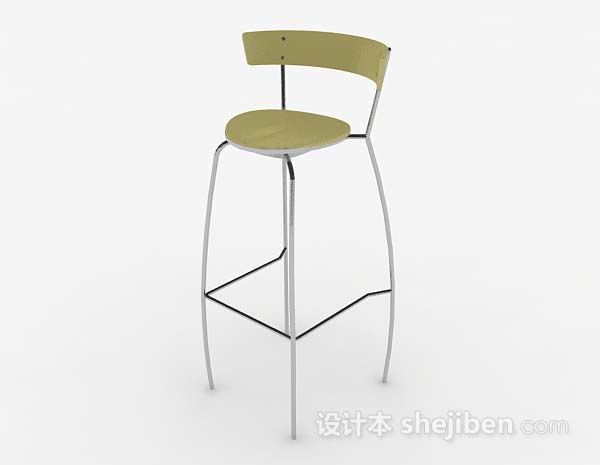现代风格现代简约黄棕色吧台椅3d模型下载