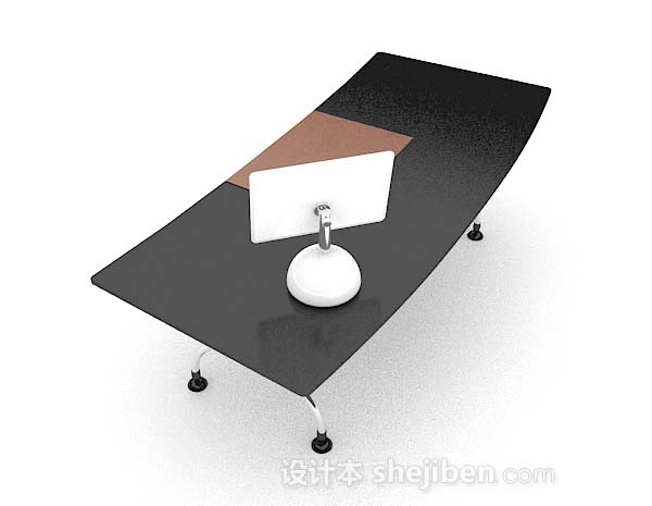 设计本现代简约黑色书桌3d模型下载