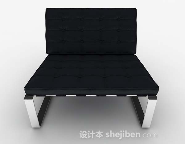 现代风格现代简约黑色家居休闲椅3d模型下载