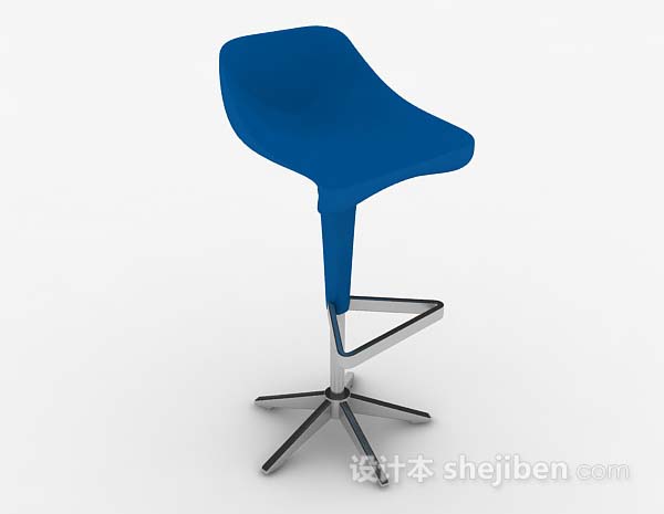 简约蓝色休闲椅子3d模型下载