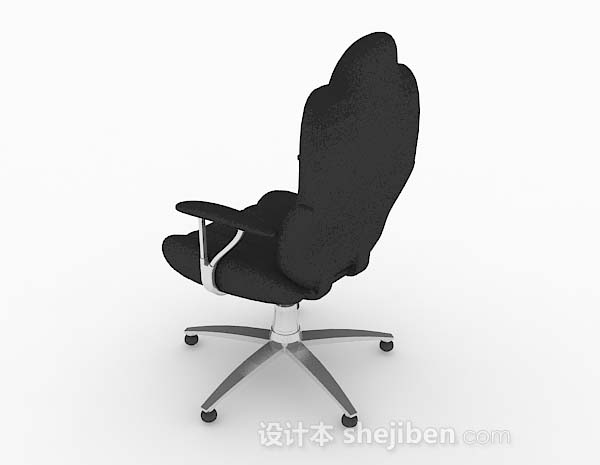 设计本现代简约黑色休闲椅子3d模型下载