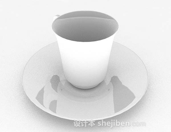 设计本白色咖啡杯子3d模型下载