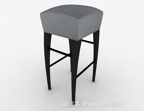 灰色简约吧台凳3d模型下载