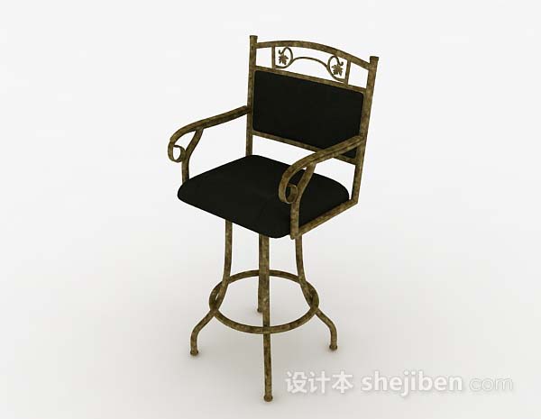 欧式风格欧式高脚休闲椅子3d模型下载