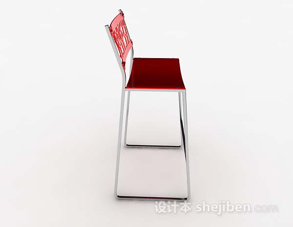 设计本现代个性红色高脚椅子3d模型下载