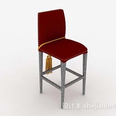 红色家居椅子3d模型下载