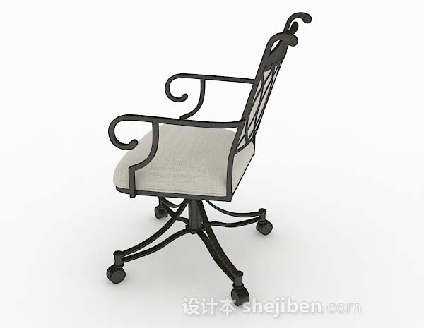 设计本个性灰棕色简约休闲椅3d模型下载