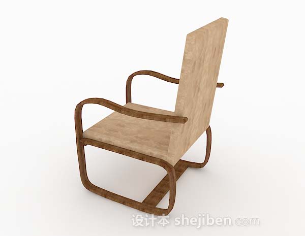 免费现代简约棕色休闲椅子3d模型下载