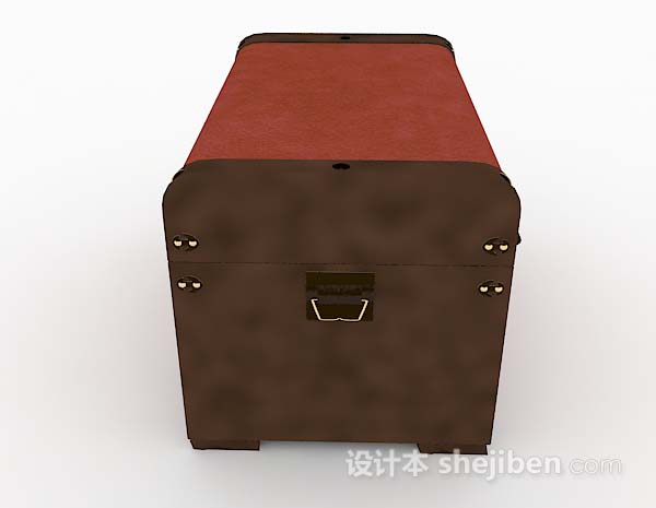 设计本红棕色箱子3d模型下载