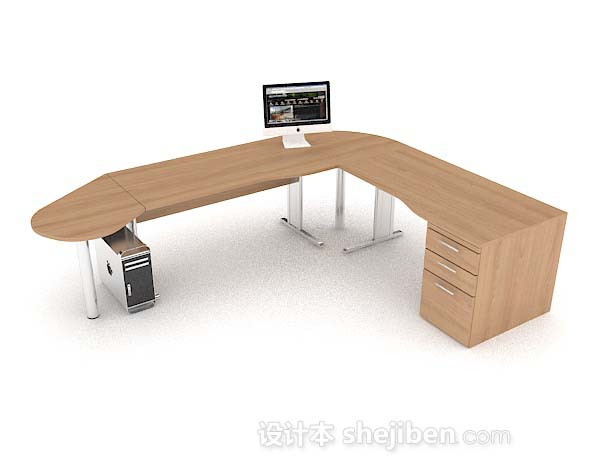黄色木质办公桌