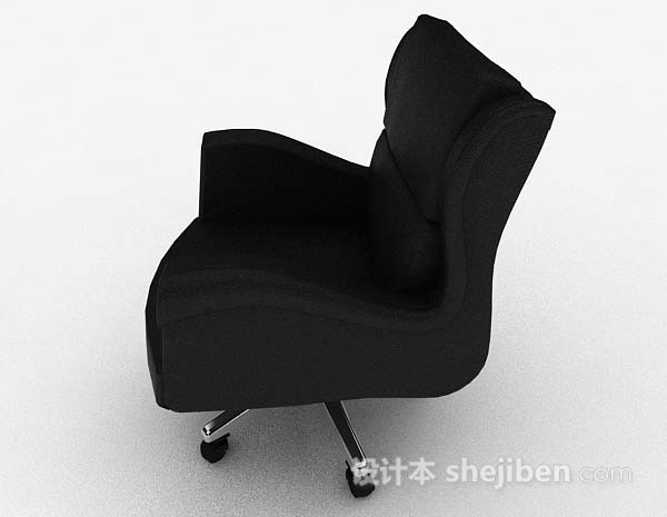免费现代简约黑色家居椅子3d模型下载