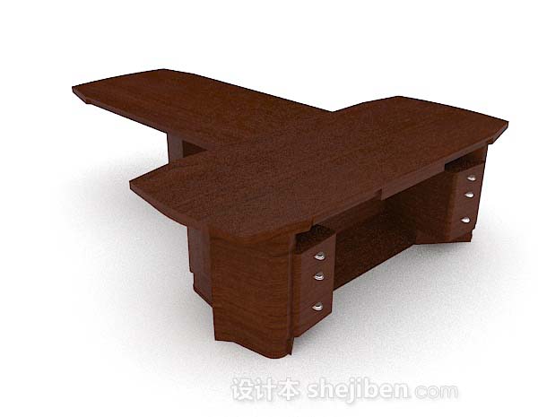 棕色木质个性书桌