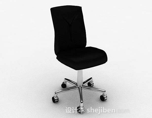 免费黑色轮滑式简单椅子3d模型下载