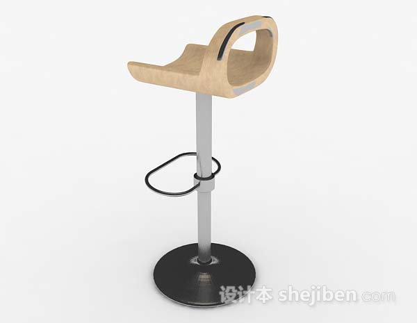 设计本现代简约棕色吧台椅3d模型下载