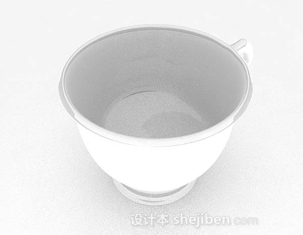 免费白色简单杯子3d模型下载