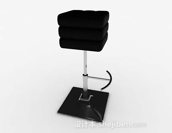 设计本黑色简约吧台凳子3d模型下载