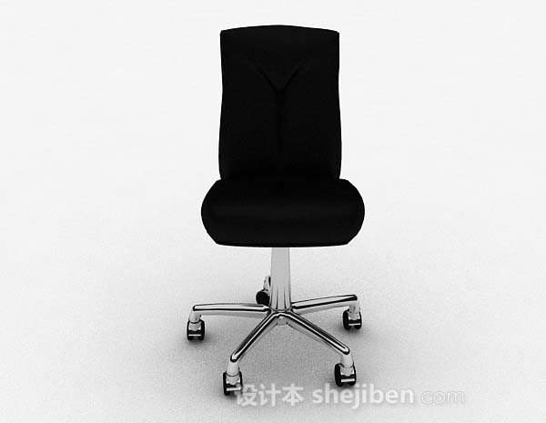 现代风格黑色轮滑式简单椅子3d模型下载