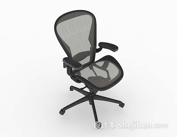 现代简单灰色办公椅3d模型下载
