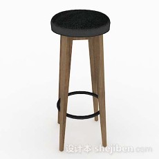 木质简约吧台凳3d模型下载