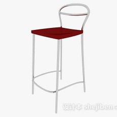 简约红色高脚椅3d模型下载