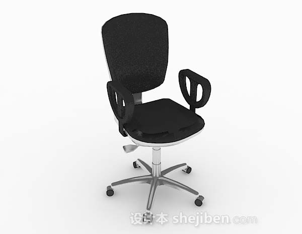 黑色滑轮式简约椅子3d模型下载