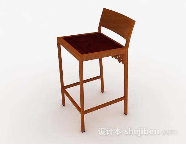 设计本木质简约休闲家居椅子3d模型下载