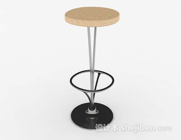 设计本现代简约圆形吧台凳子3d模型下载
