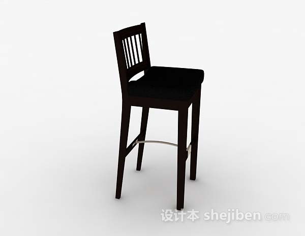 设计本木质简单吧台椅子3d模型下载