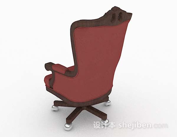 设计本欧式复古红色休闲椅3d模型下载