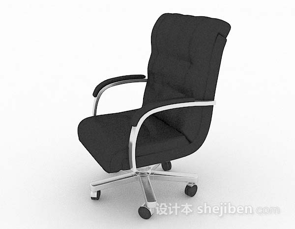 免费黑色现代简单办公椅3d模型下载