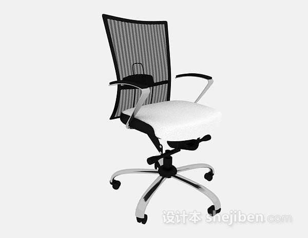 现代风格黑白简约休闲椅子3d模型下载