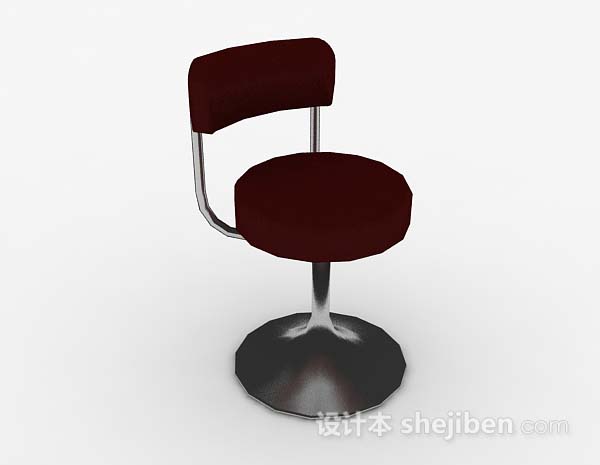 暗红色家居休闲椅子3d模型下载