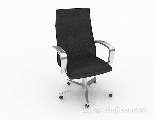 黑色书房椅子3d模型下载