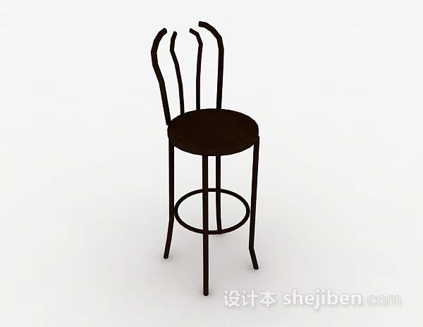 木质棕色休闲椅子3d模型下载