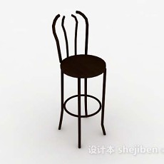 木质棕色休闲椅子3d模型下载