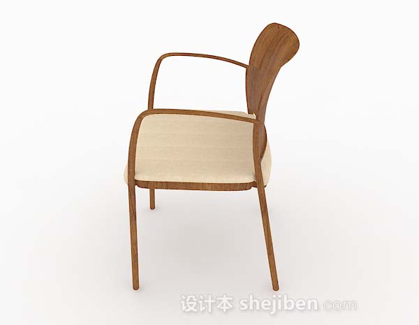免费木质黄色简单家居椅子3d模型下载