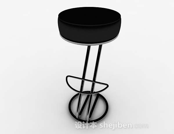 免费黑色简单个性吧台凳3d模型下载