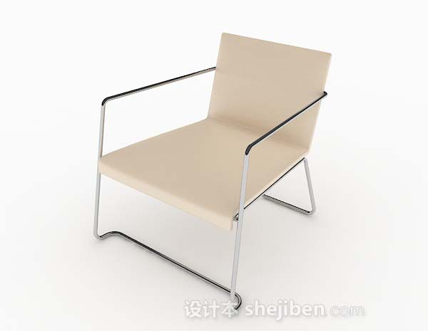 现代风格现代简约浅黄色休闲椅子3d模型下载