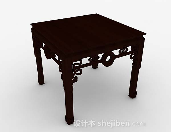 中式棕色方形桌