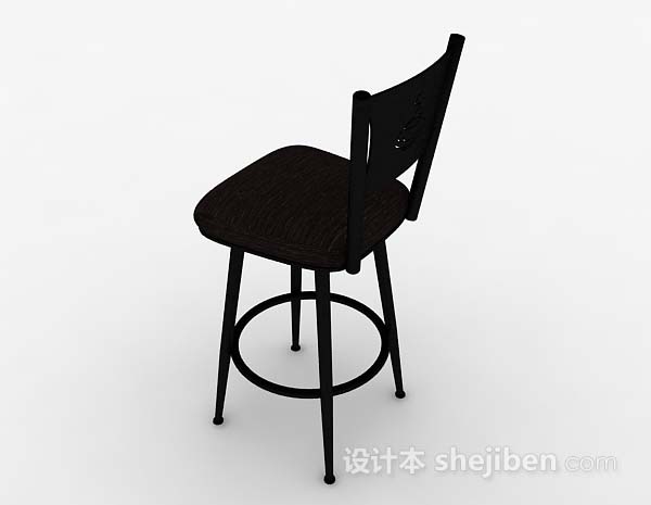 免费黑色休闲高脚椅子3d模型下载