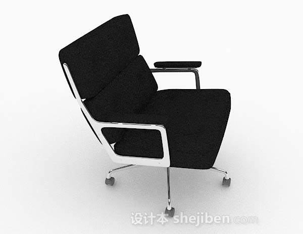 免费黑色办公椅3d模型下载