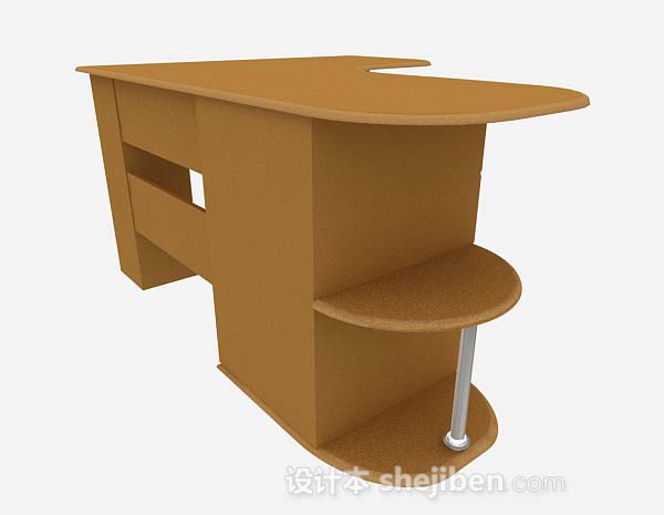 现代风格姜黄色办公桌子3d模型下载