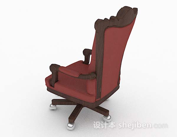 设计本欧式红色家居椅子3d模型下载