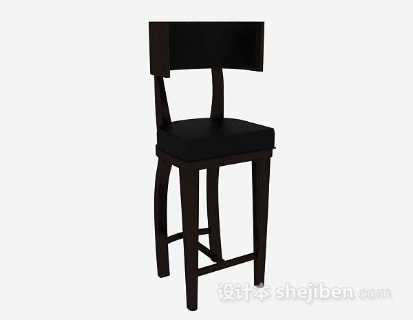 黑色木质简约吧台椅
