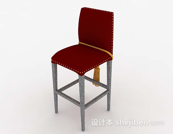 现代风格红色家居椅子3d模型下载