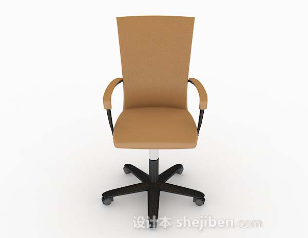 现代风格轮滑式简约棕色椅子3d模型下载
