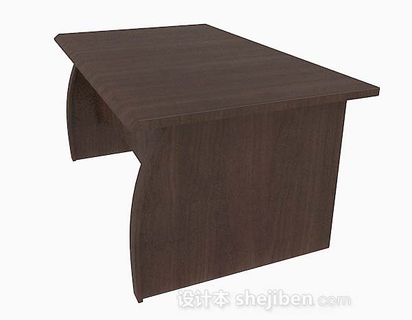 设计本现代简约木质棕色书桌3d模型下载