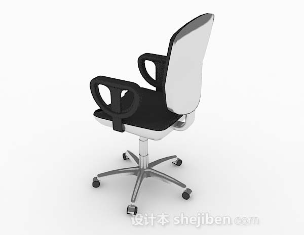 设计本黑色滑轮式简约椅子3d模型下载