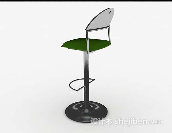 设计本现代简约绿色吧台椅3d模型下载