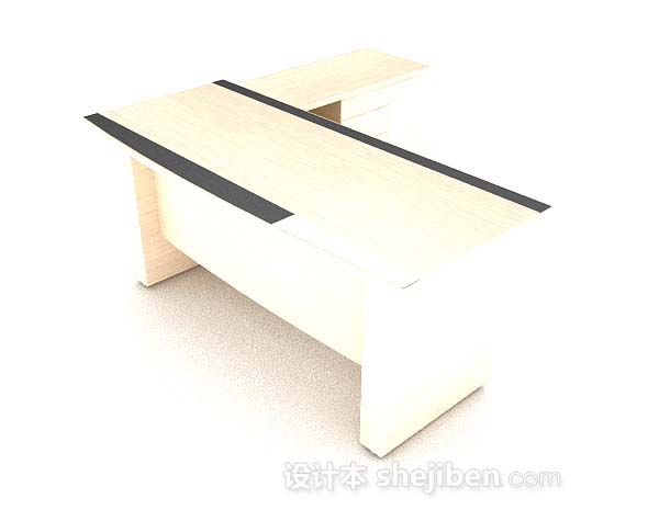 现代简单黄色办公桌3d模型下载